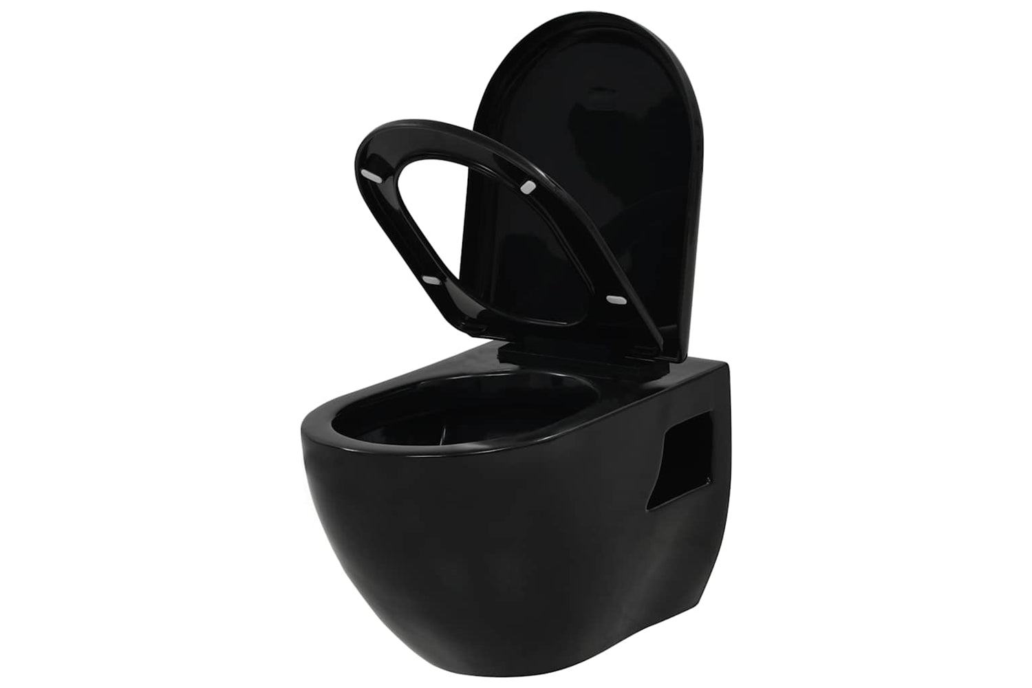 Vidaxl Wall-hung Toilet With Concealed Cistern Ceramic Black-3