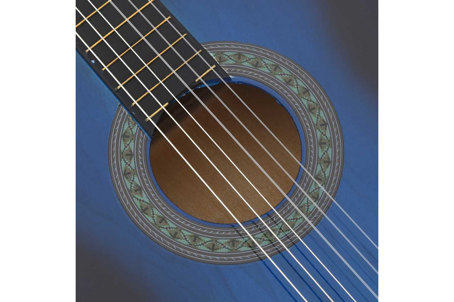 Vidaxl 12 Piece Classical Guitar Beginner Set Blue 4/4 39"-8