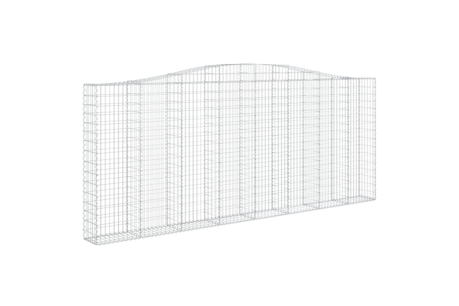 vidaXL 3145865 Arched Gabion Baskets 2 Pcs 400x30x160/180cm Galvanised Iron-2