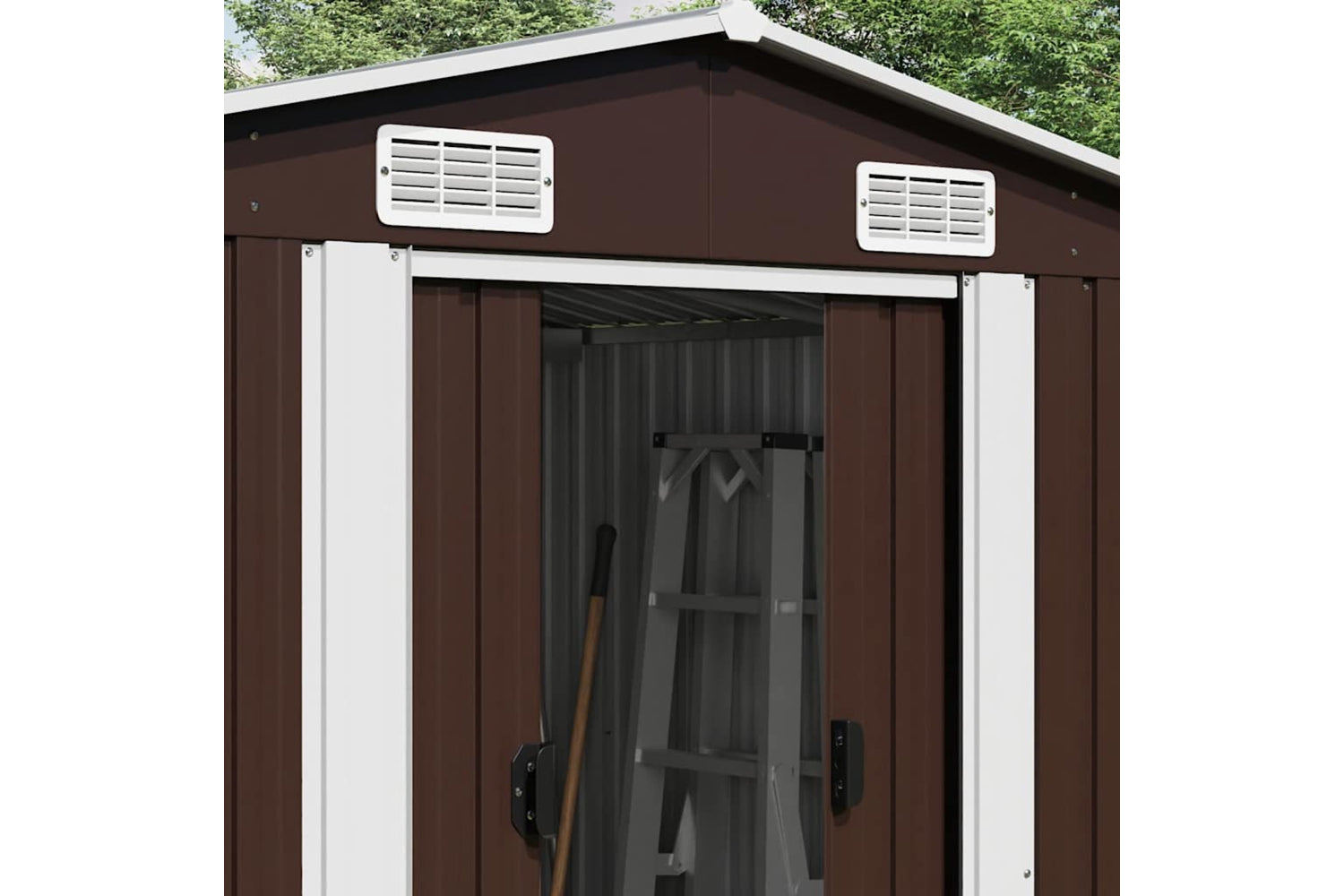vidaXL 47035 Garden Shed Brown 257x779x181cm Galvanised Steel-3