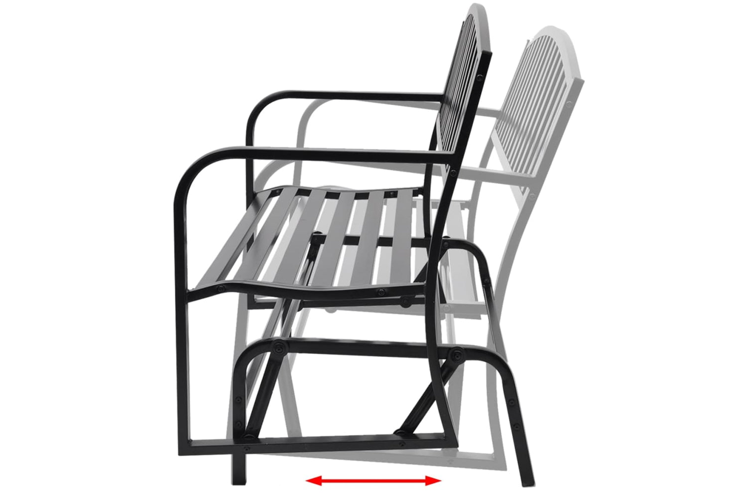 Vidaxl Swing Bench Black Steel-3