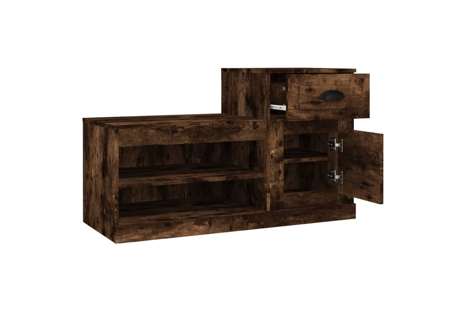 vidaXL 816421 Shoe Cabinet Smoked Oak 100x42x60cm Engineered Wood-7