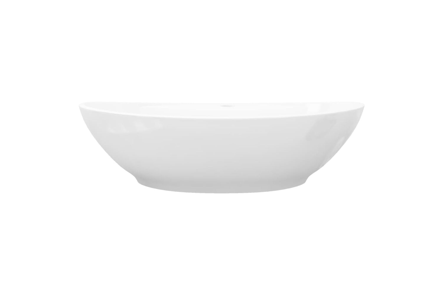 Vidaxl 140678 Luxury Ceramic Basin Oval With Overflow And Faucet Hole-4