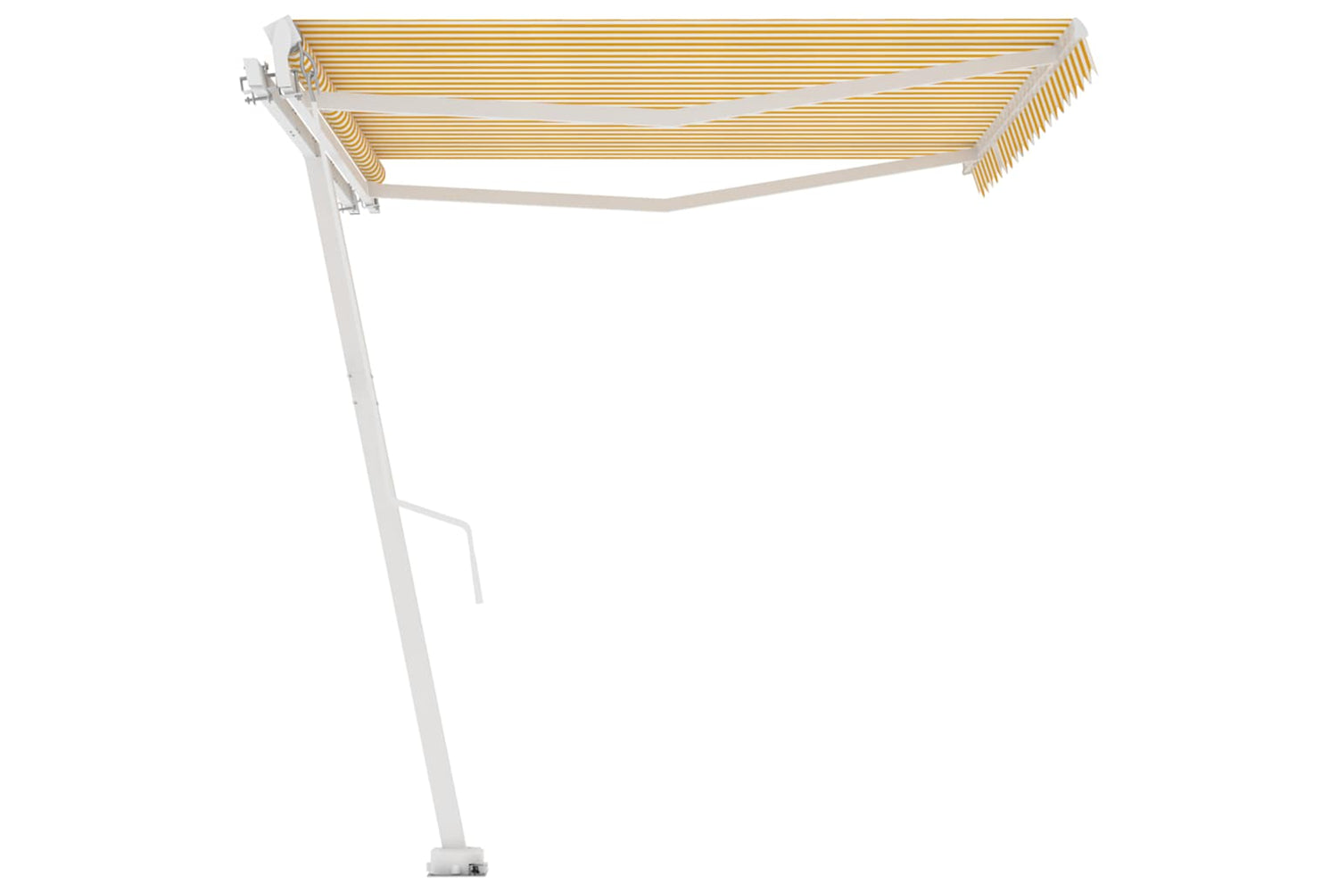vidaXL 3069618 Freestanding Manual Retractable Awning 400x350cm Yellow/white-4
