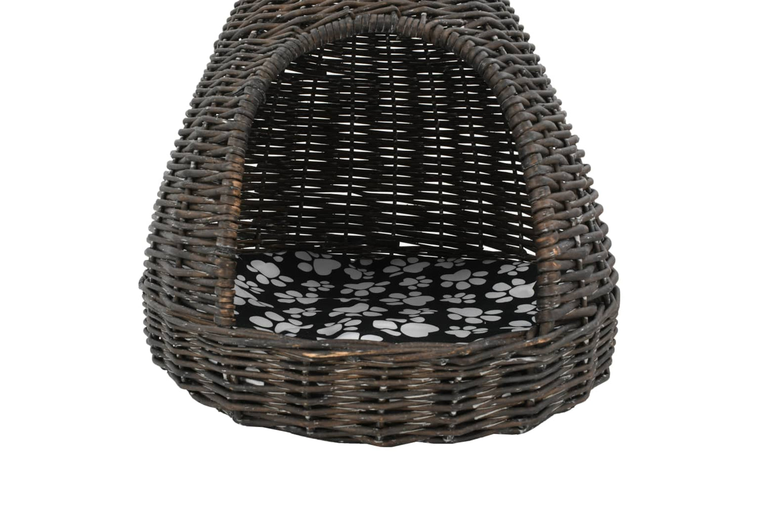 vidaXL 170778 Cat House With Cushion Grey 40x60cm Natural Willow Teepee-6