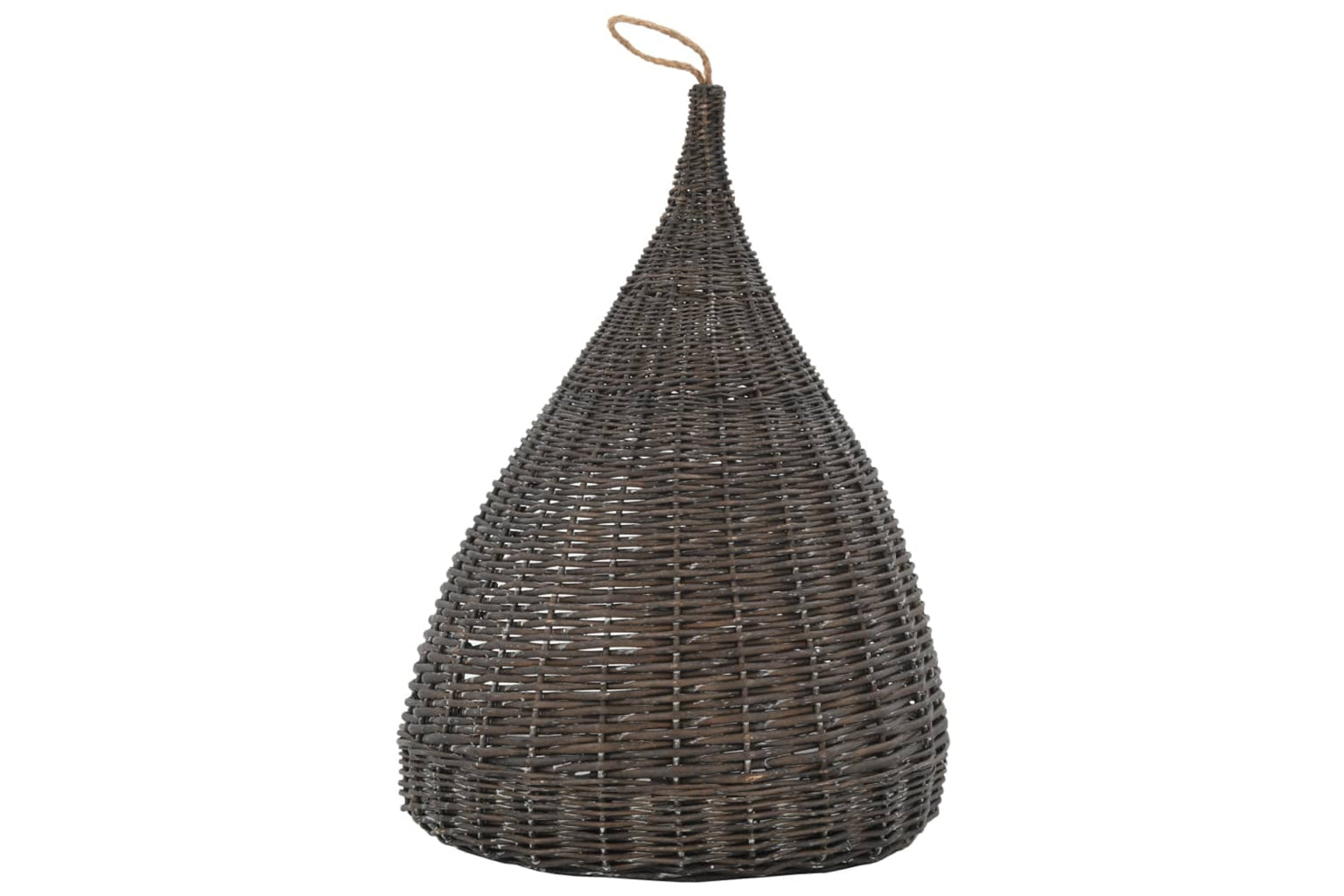 vidaXL 170778 Cat House With Cushion Grey 40x60cm Natural Willow Teepee-4
