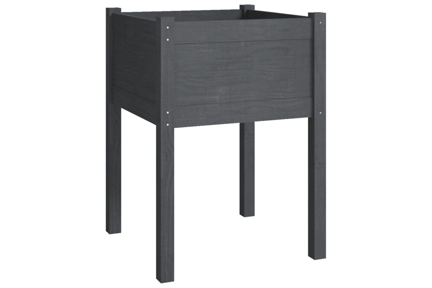 vidaXL 810804 Garden Planters 2 Pcs Grey 50x50x70cm Solid Pinewood-3