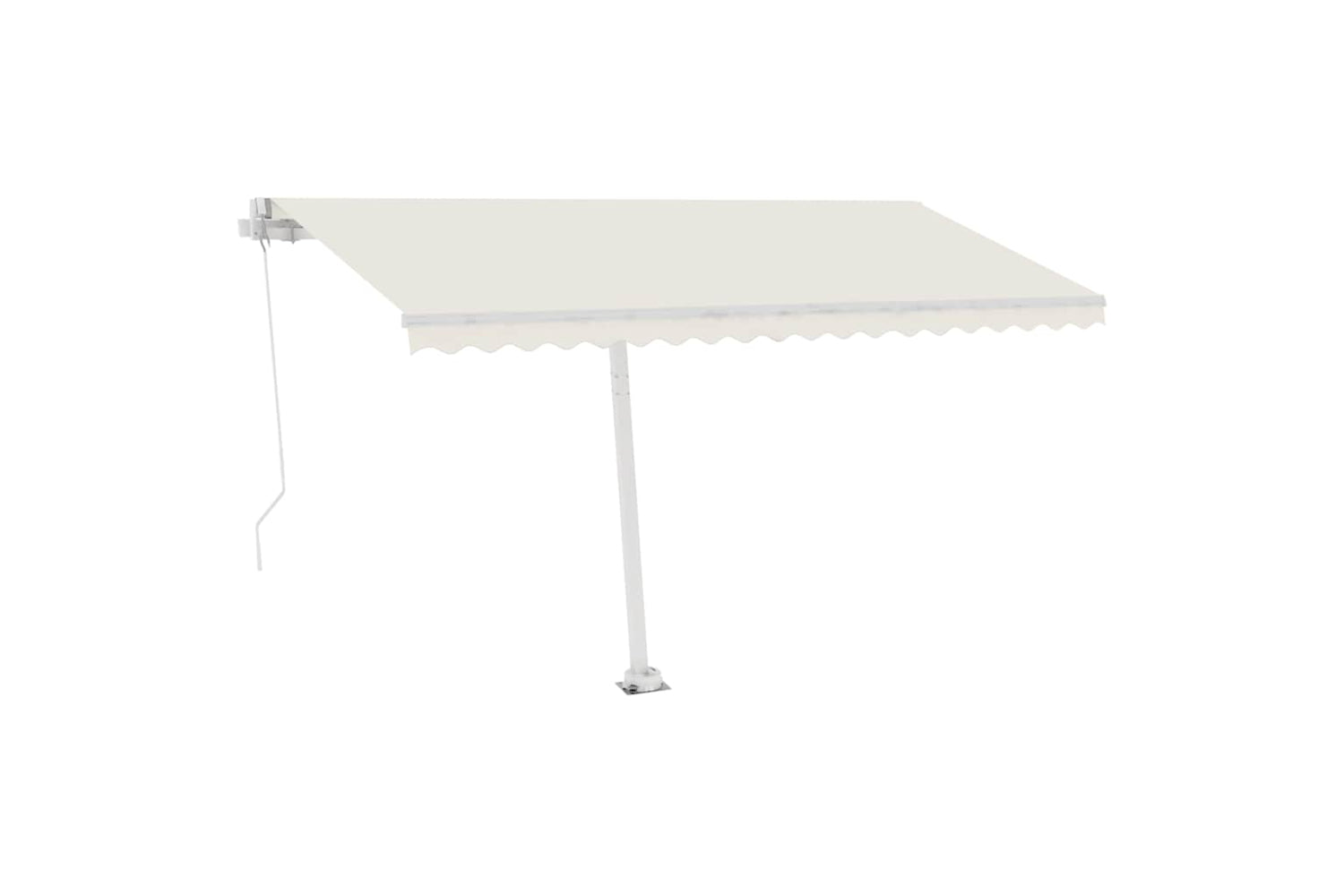 vidaXL 3069617 Freestanding Manual Retractable Awning 400x350cm Cream-3