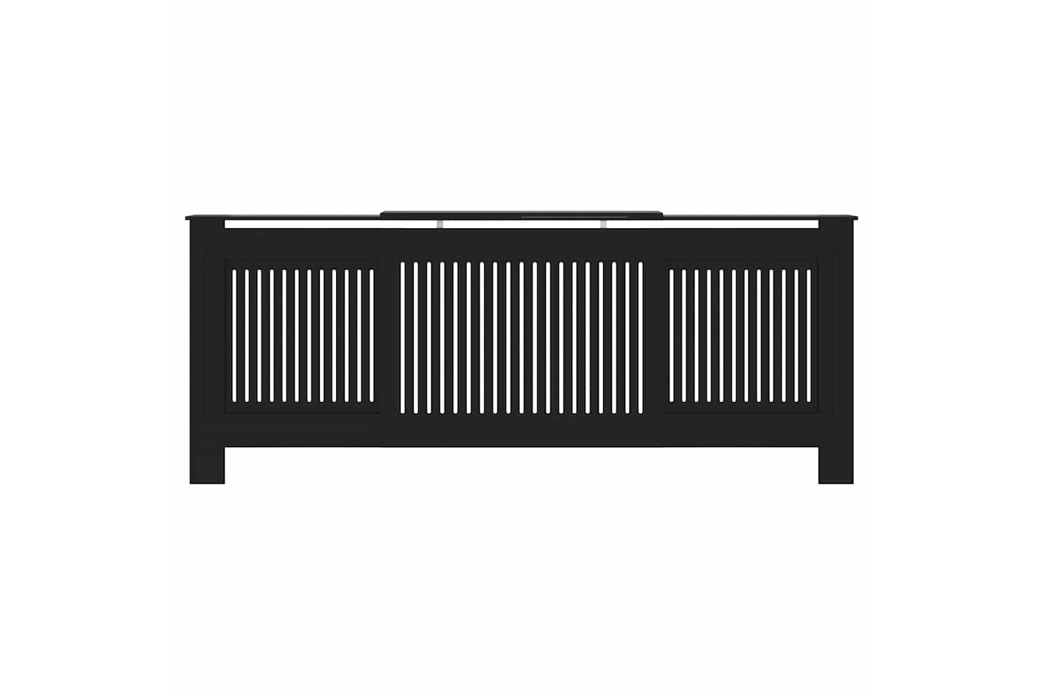 vidaXL Mdf Radiator Cover Black 205cm-3