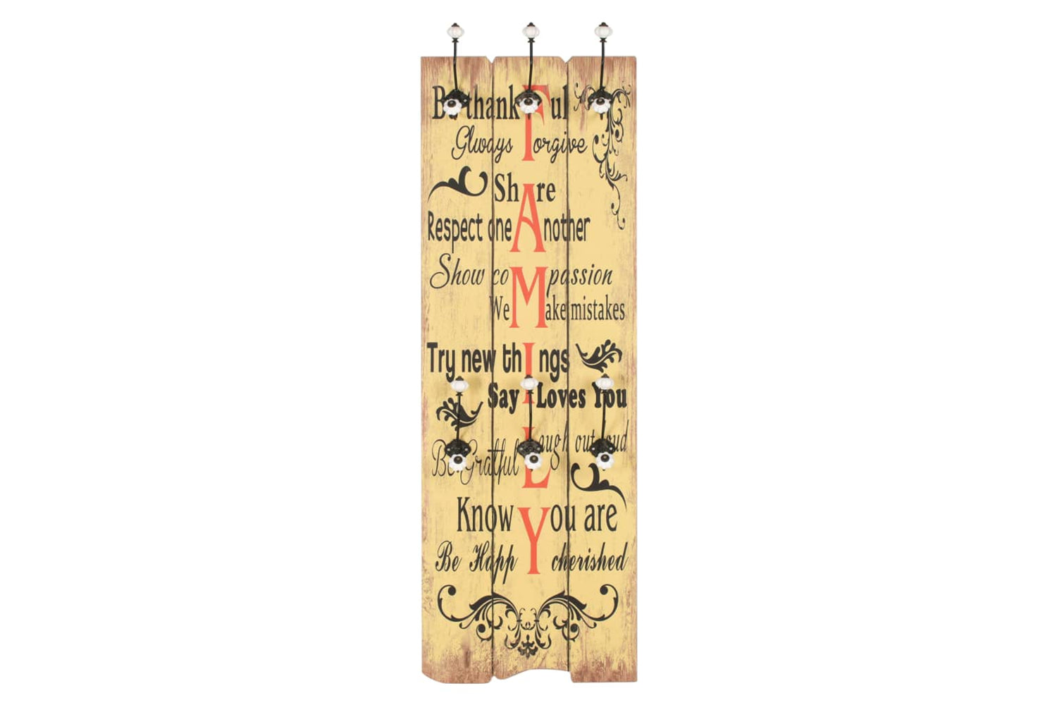 vidaXL 245856 Wall-mounted Coat Rack With 6 Hooks 120x40cm Family-2
