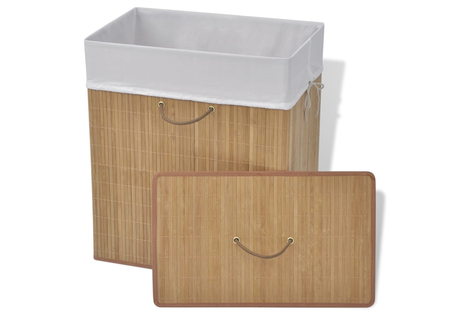 Vidaxl 245581 Bamboo Laundry Bin Rectangular Natural-2