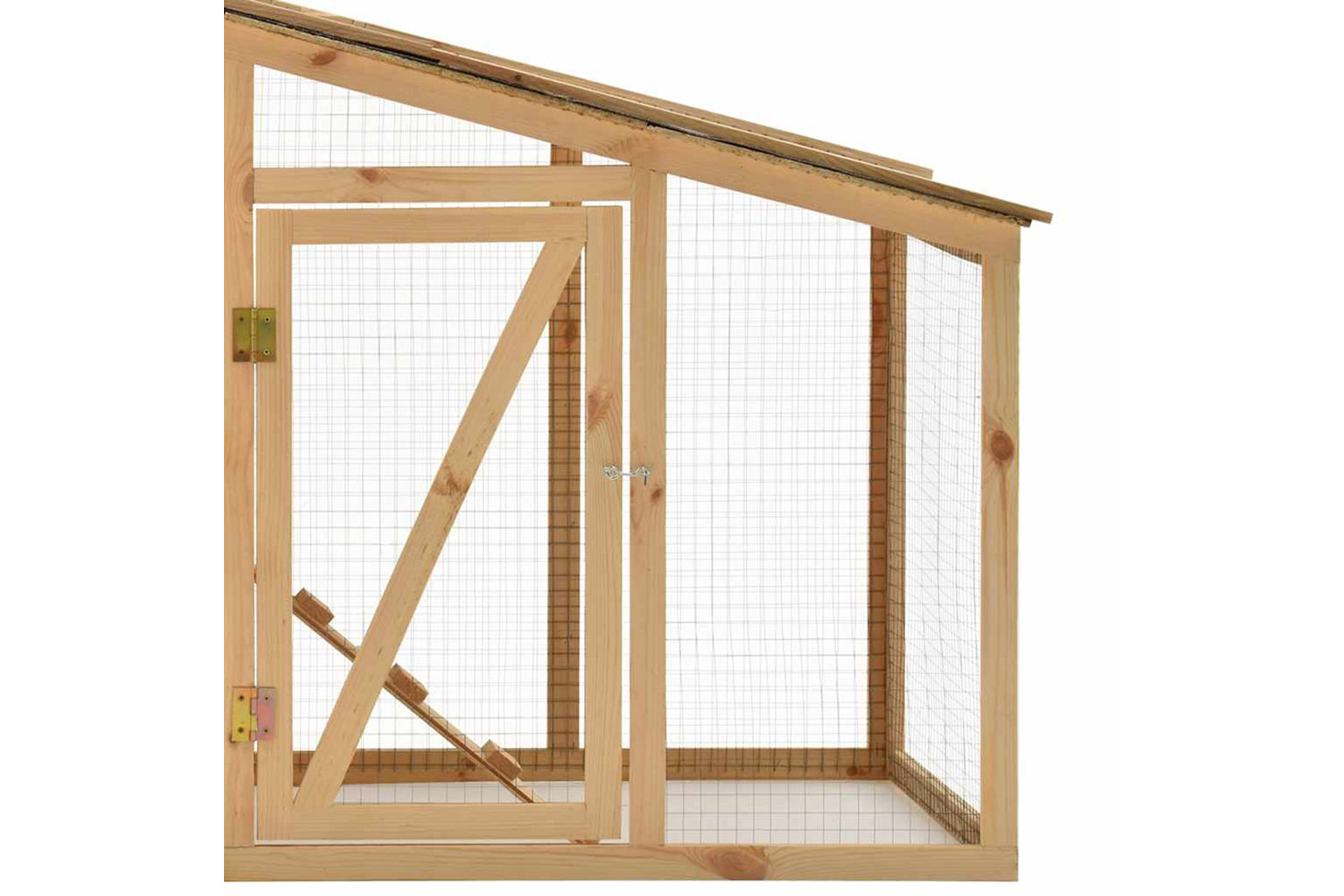 vidaXL 170915 Chicken Cage Solid Pine Wood 178x67x92cm-6