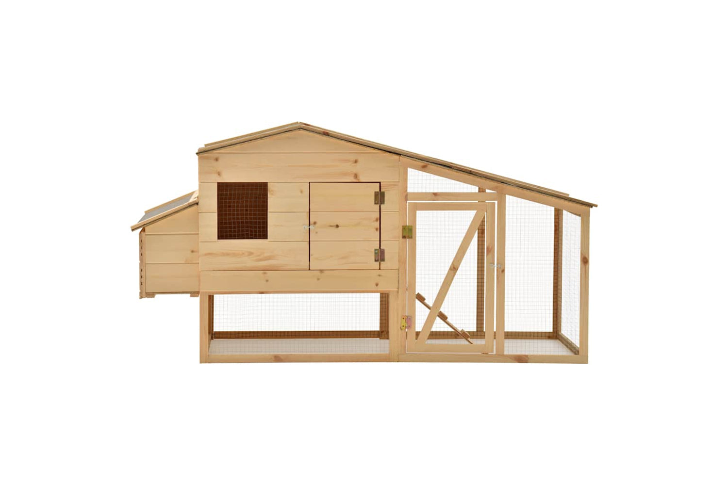 vidaXL 170915 Chicken Cage Solid Pine Wood 178x67x92cm-3