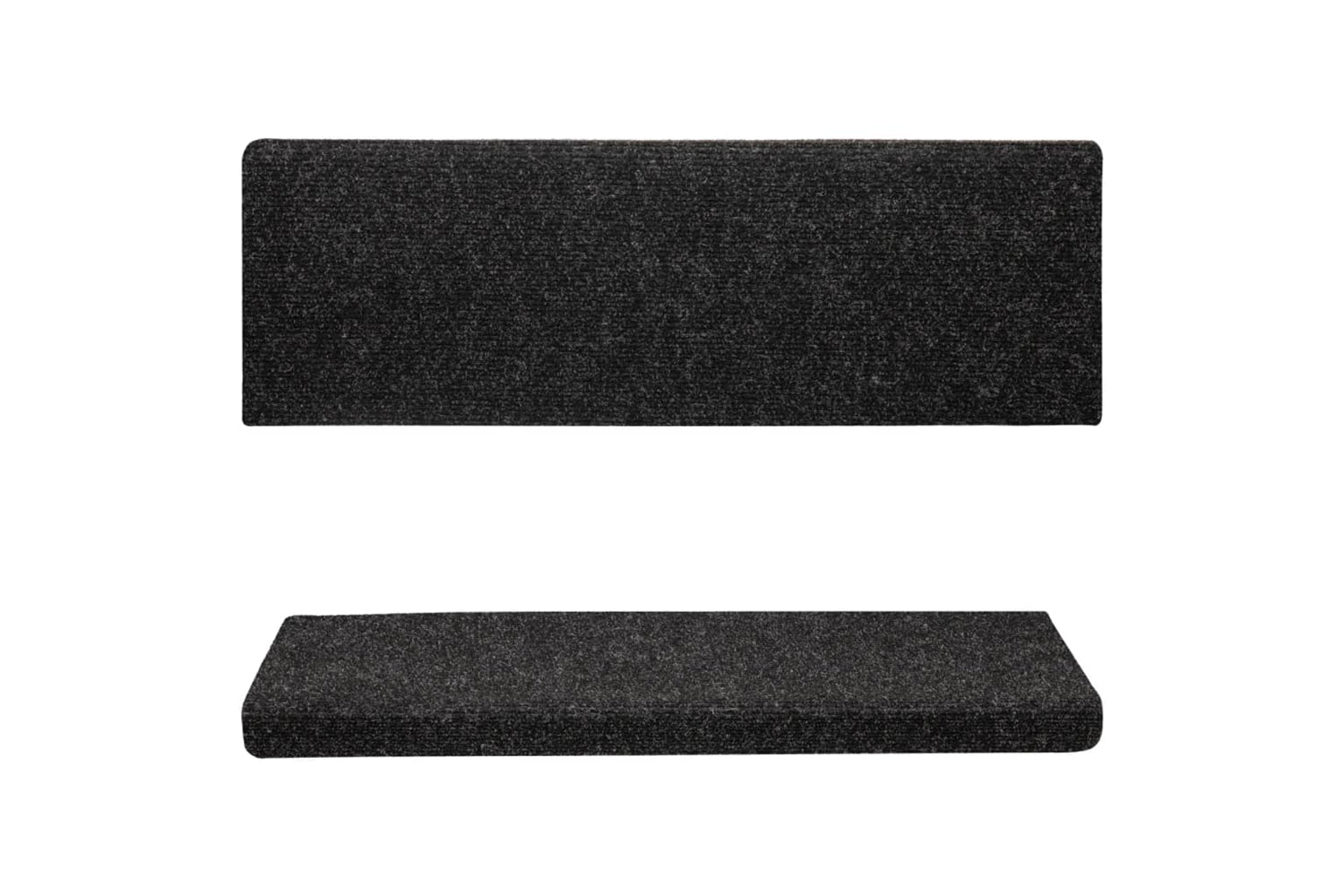 vidaXL Stair Mats 15 Pcs Needle Punch 65x21x4cm Black-3