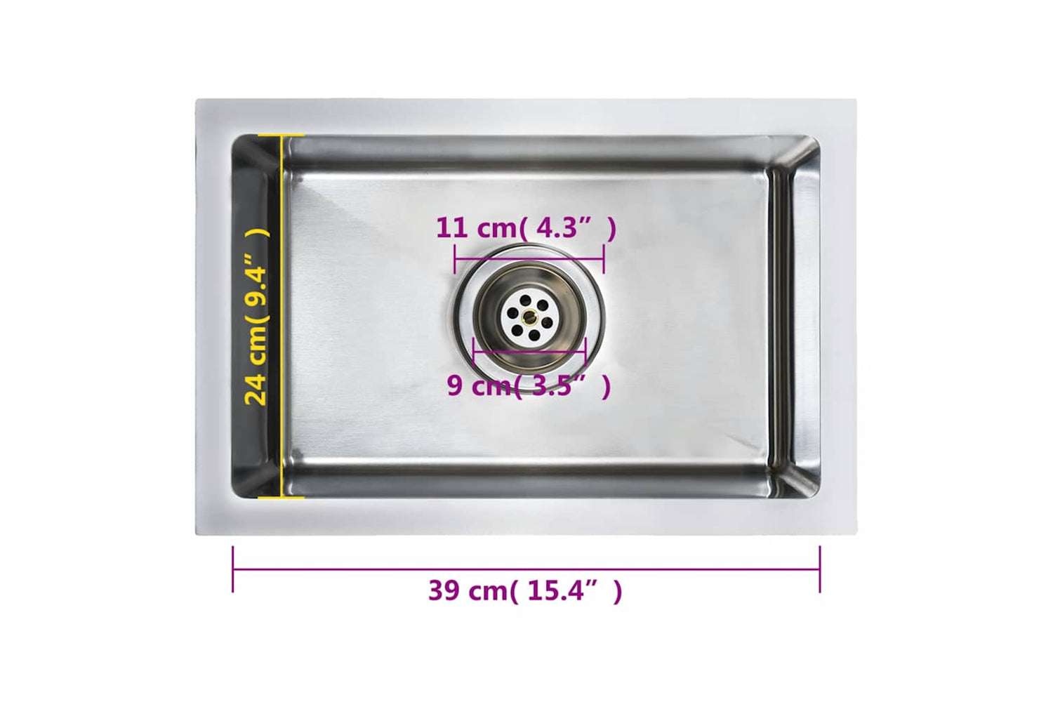 Vidaxl 145076 Handmade Kitchen Sink Stainless Steel-8