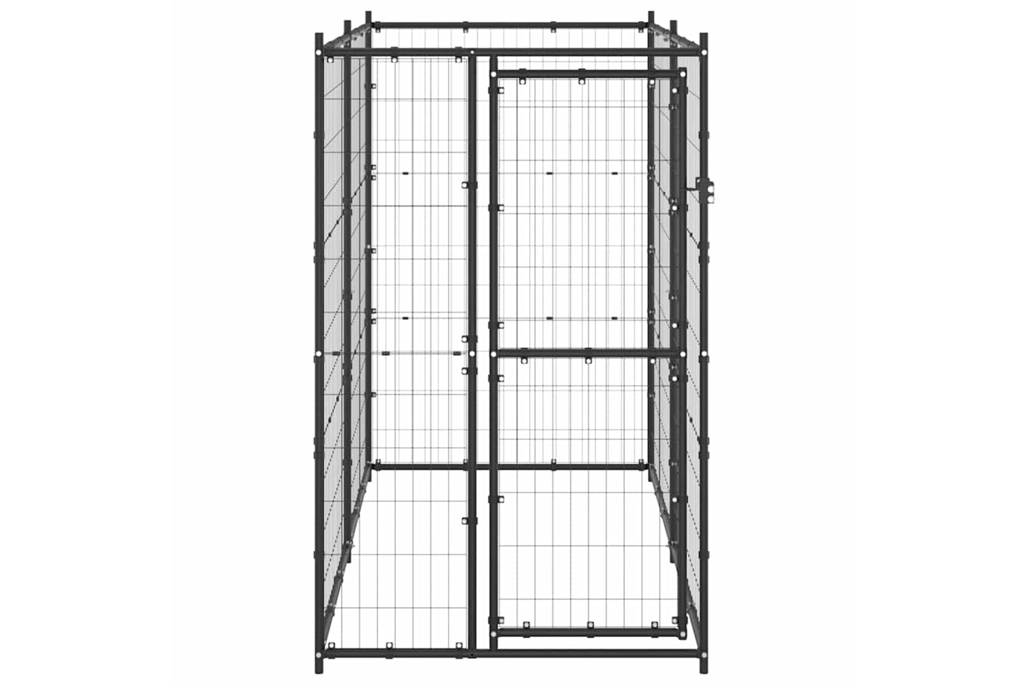 Vidaxl Outdoor Dog Kennel Steel 110x220x180 Cm-2