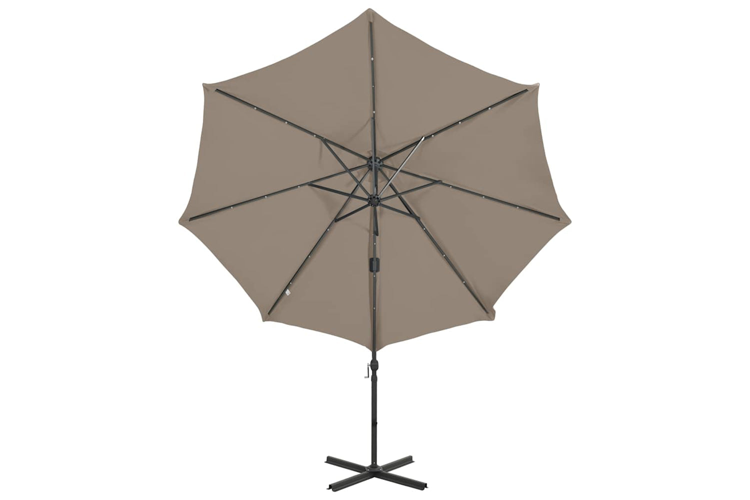 Vidaxl 312331 Cantilever Umbrella With Pole And Led Lights Taupe 300 Cm-4