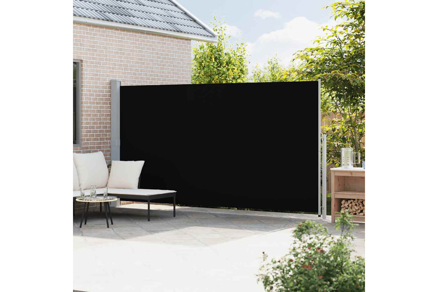 vidaXL 313417 Patio Retractable Side Awning 200x500cm Black-2
