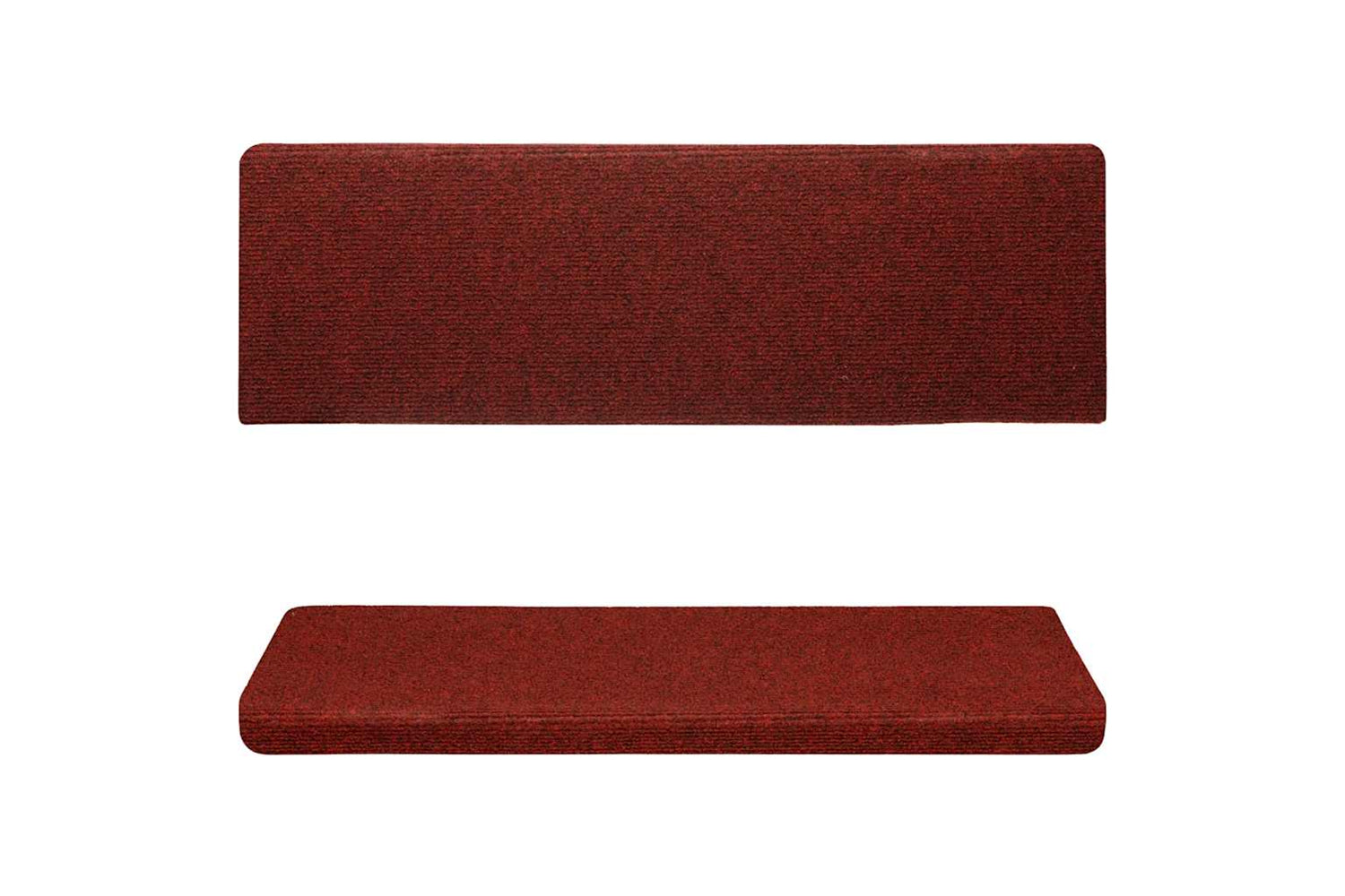 vidaXL Stair Mats 15 Pcs Needle Punch 65x21x4cm Red-3