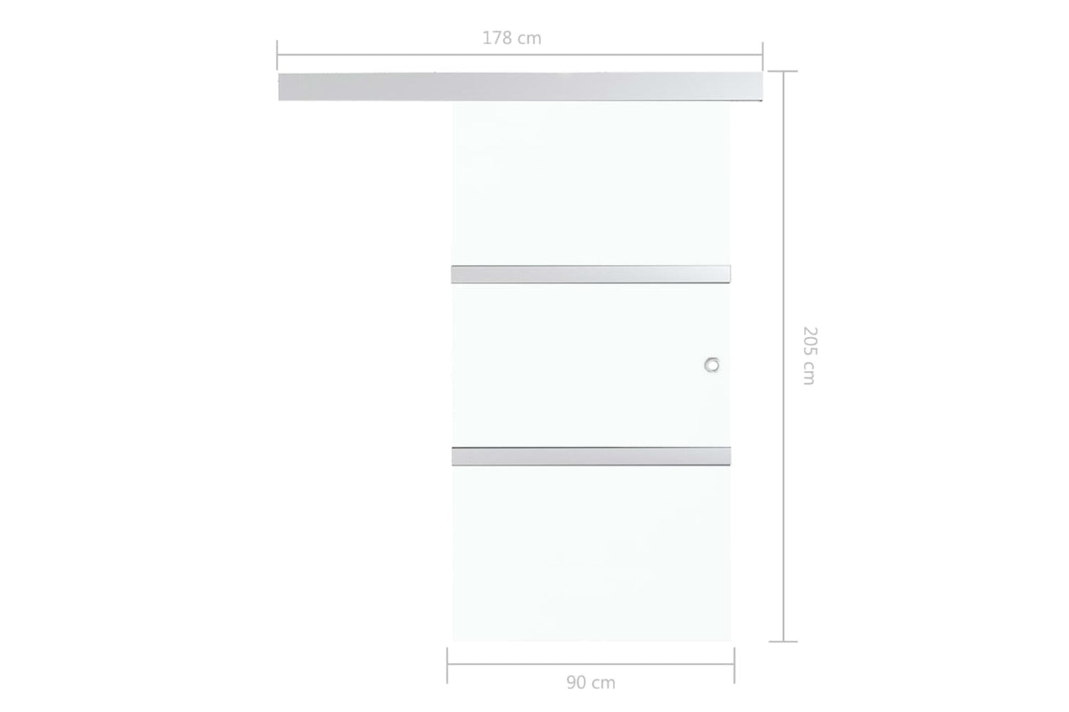 vidaXL 288056 Sliding Door With Soft Stops Esg Glass And Aluminium 90x205cm-6
