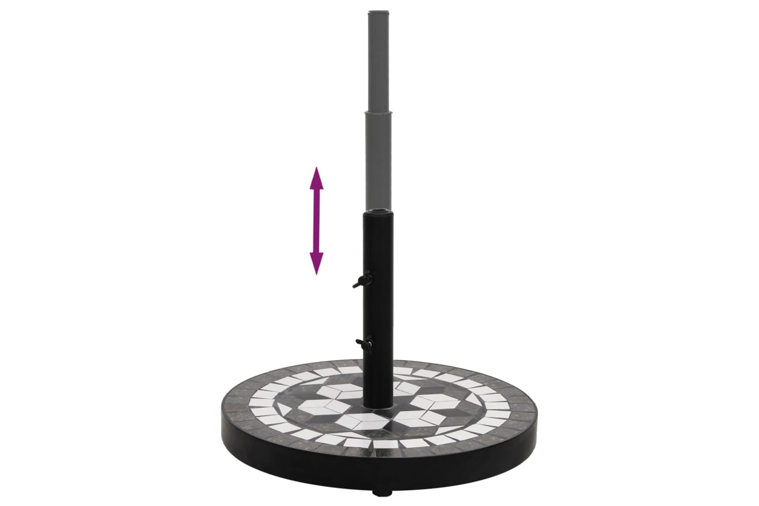 Vidaxl Parasol Base Black And White Round 12 Kg-4