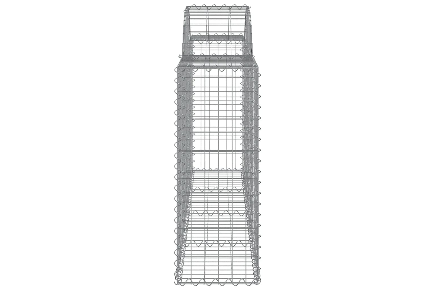 vidaXL 3146090 Arched Gabion Baskets 3 Pcs 200x30x80/100cm Galvanised Iron-4