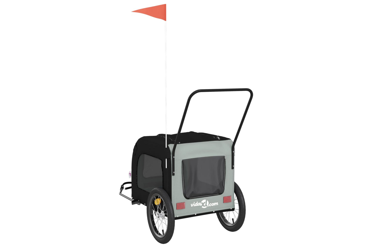 Vidaxl 93853 Pet Bike Trailer Black And Grey Oxford Fabric And Iron-7