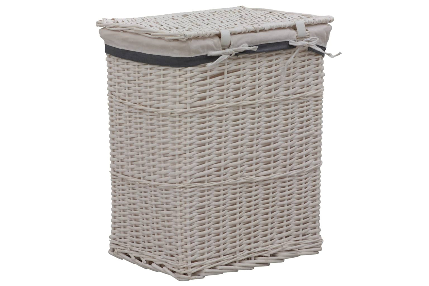 Vidaxl 286978 Laundry Basket White Willow-4