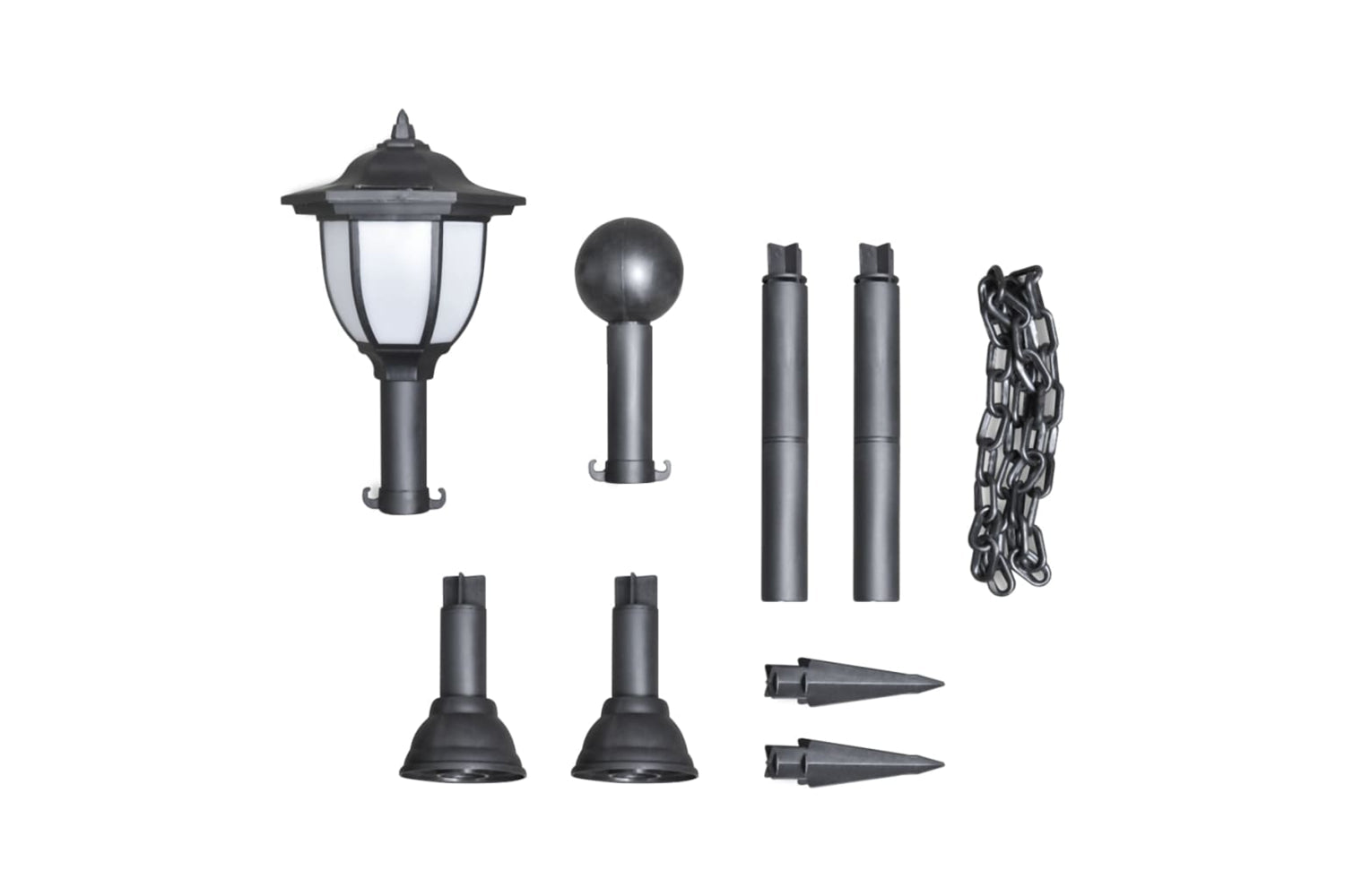 Vidaxl 277119 Solar Lights 4 Pcs With Chain Fence And Poles-4