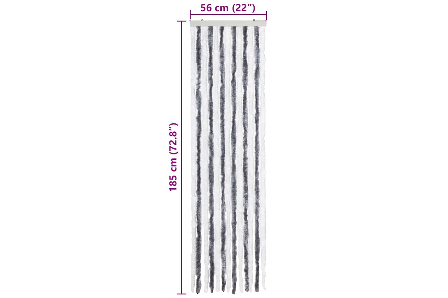 vidaXL Insect Curtain Grey And White 56x185cm Chenille-6