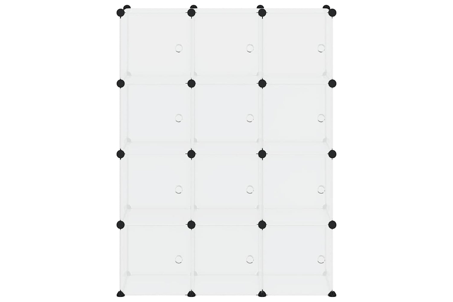 Vidaxl 340555 Storage Cube Organiser With 12 Cubes And Doors Transparent Pp-4
