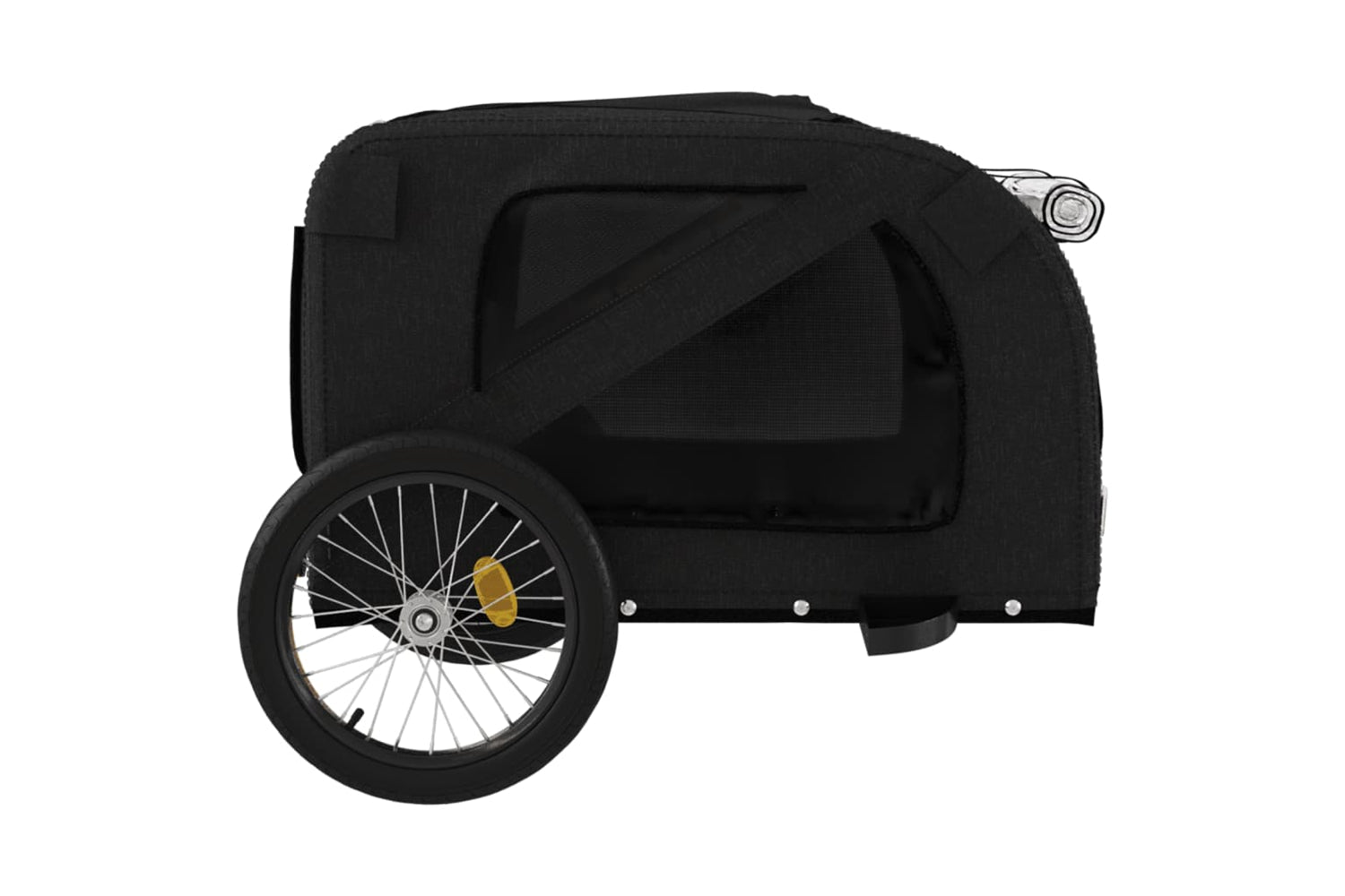 Vidaxl 93884 Pet Bike Trailer Black Oxford Fabric And Iron-6