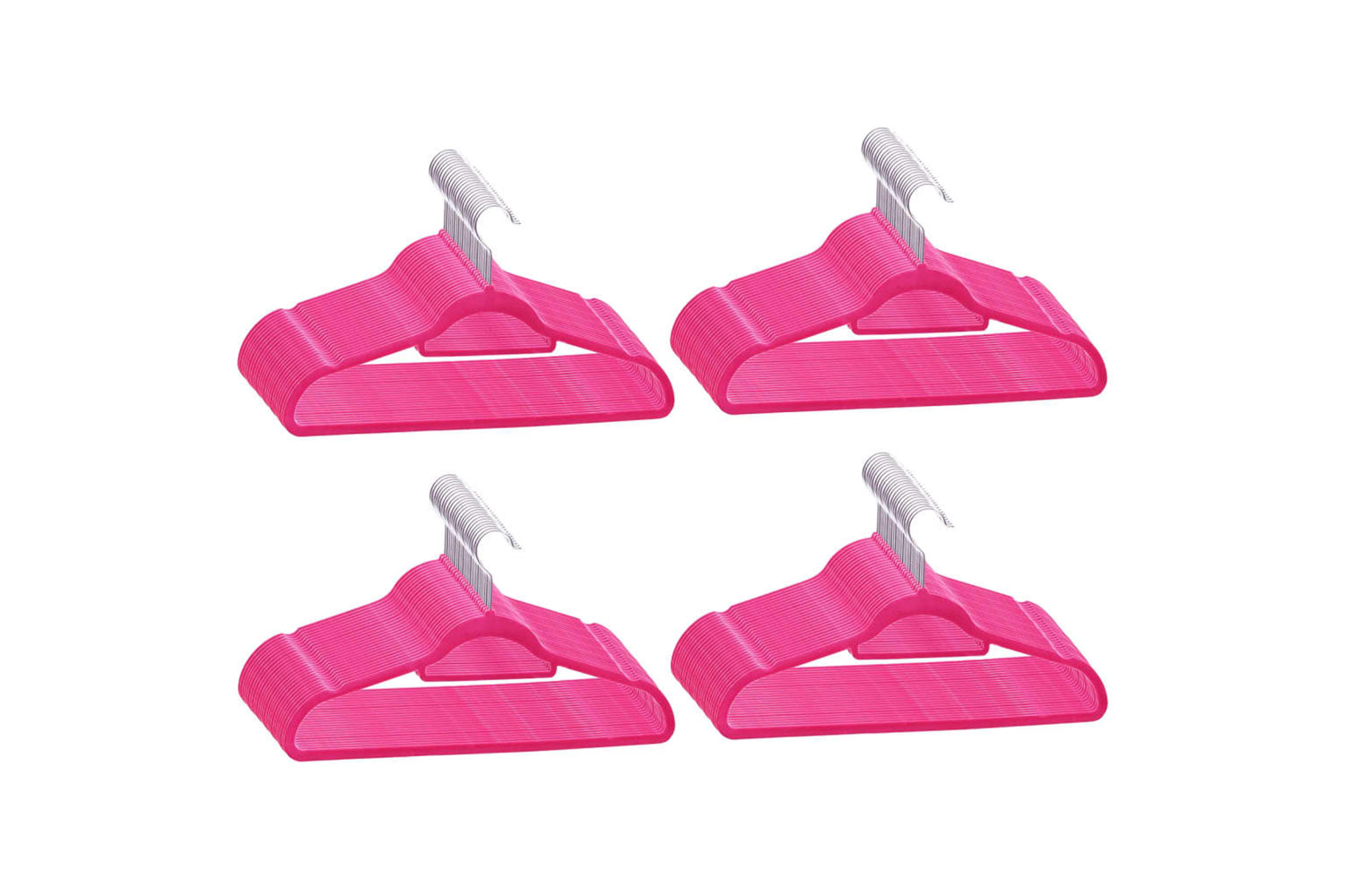 Vidaxl 289925 100 Pcs Clothes Hanger Set Anti-slip Pink Velvet-2