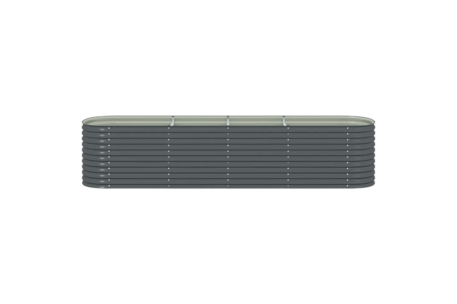 vidaXL Garden Raised Bed 400x80x81cm Galvanised Steel Grey-4