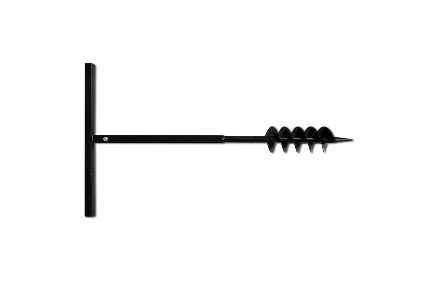 vidaXL 141024 Ground Drill With Handle Auger Bit 100mm Double Spirals Steel Black-3