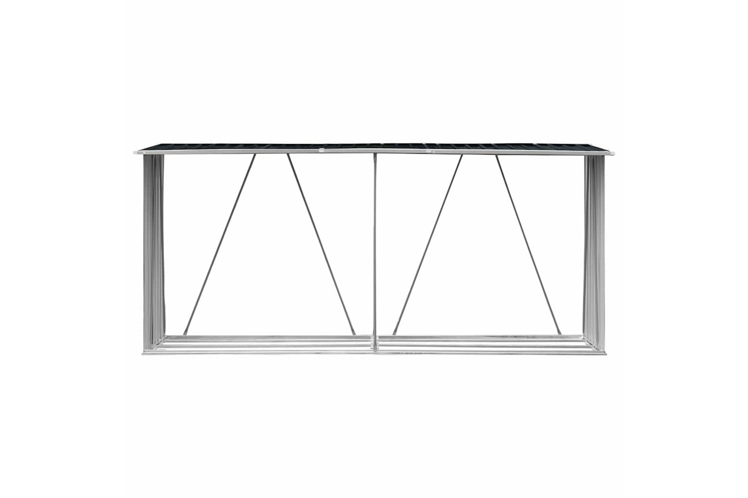 vidaXL 47085 Garden Log Storage Shed Galvanised Steel 330x84x152cm Anthracite-5