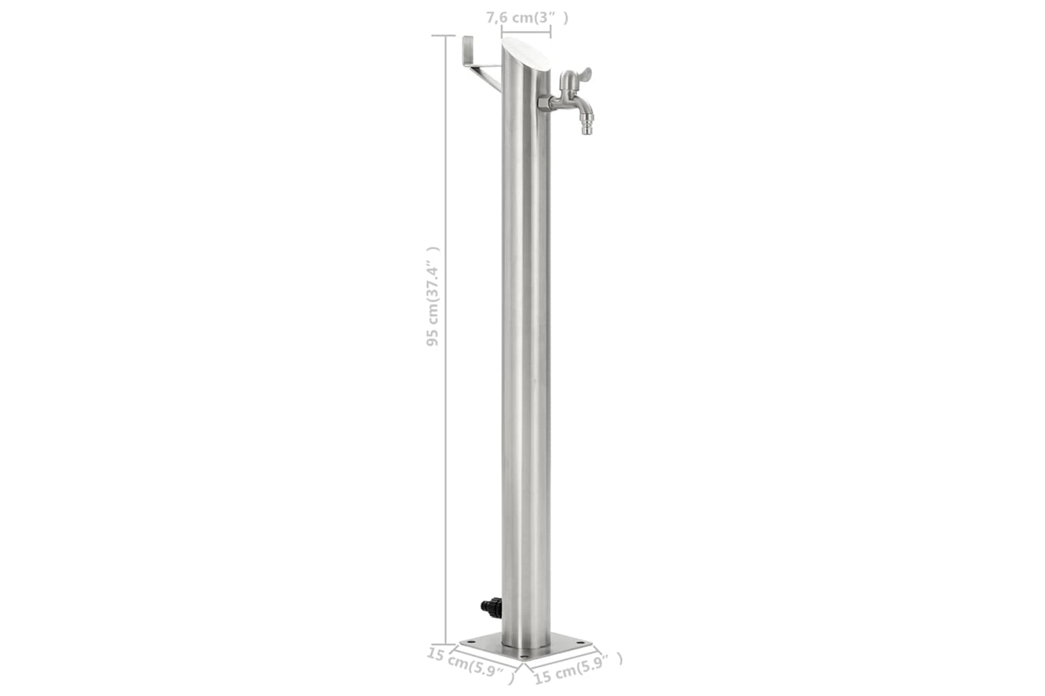vidaXL 45456 Garden Water Column Stainless Steel Round 95cm-8