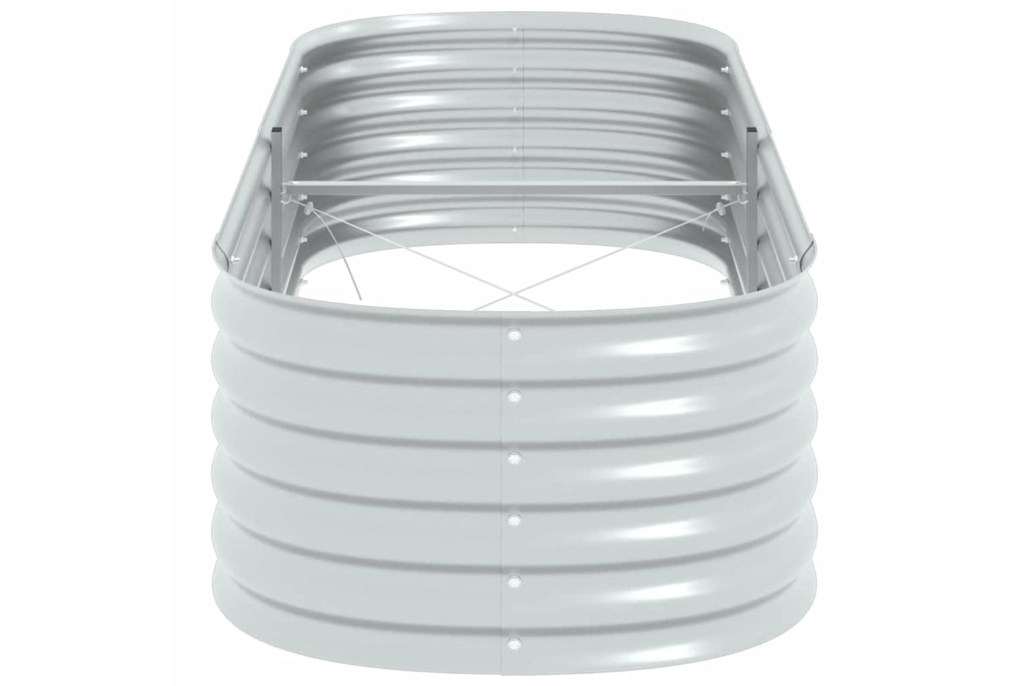 vidaXL Garden Raised Bed 240x80x44cm Galvanised Steel Silver-4