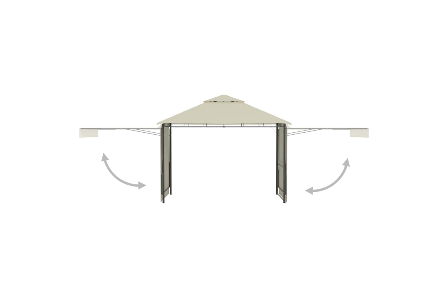Vidaxl 48003 Gazebo With Double Extended Roofs 3x3x2.75 M Cream 180 G/mâ²-3