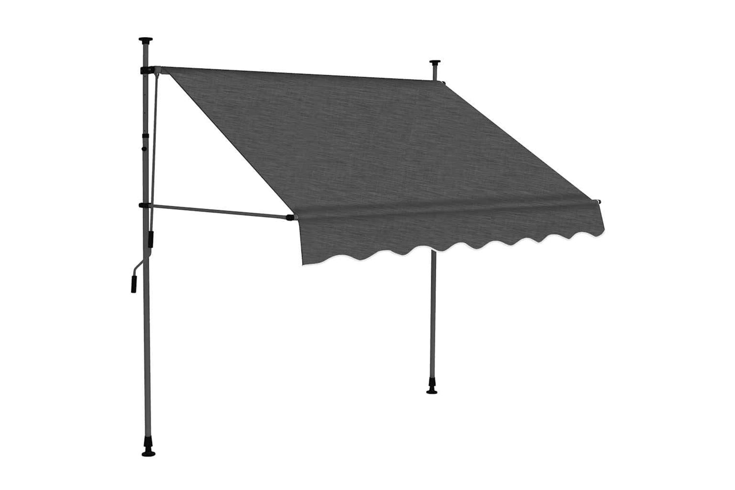 vidaXL 145863 Manual Retractable Awning With Led 150cm Anthracite-2
