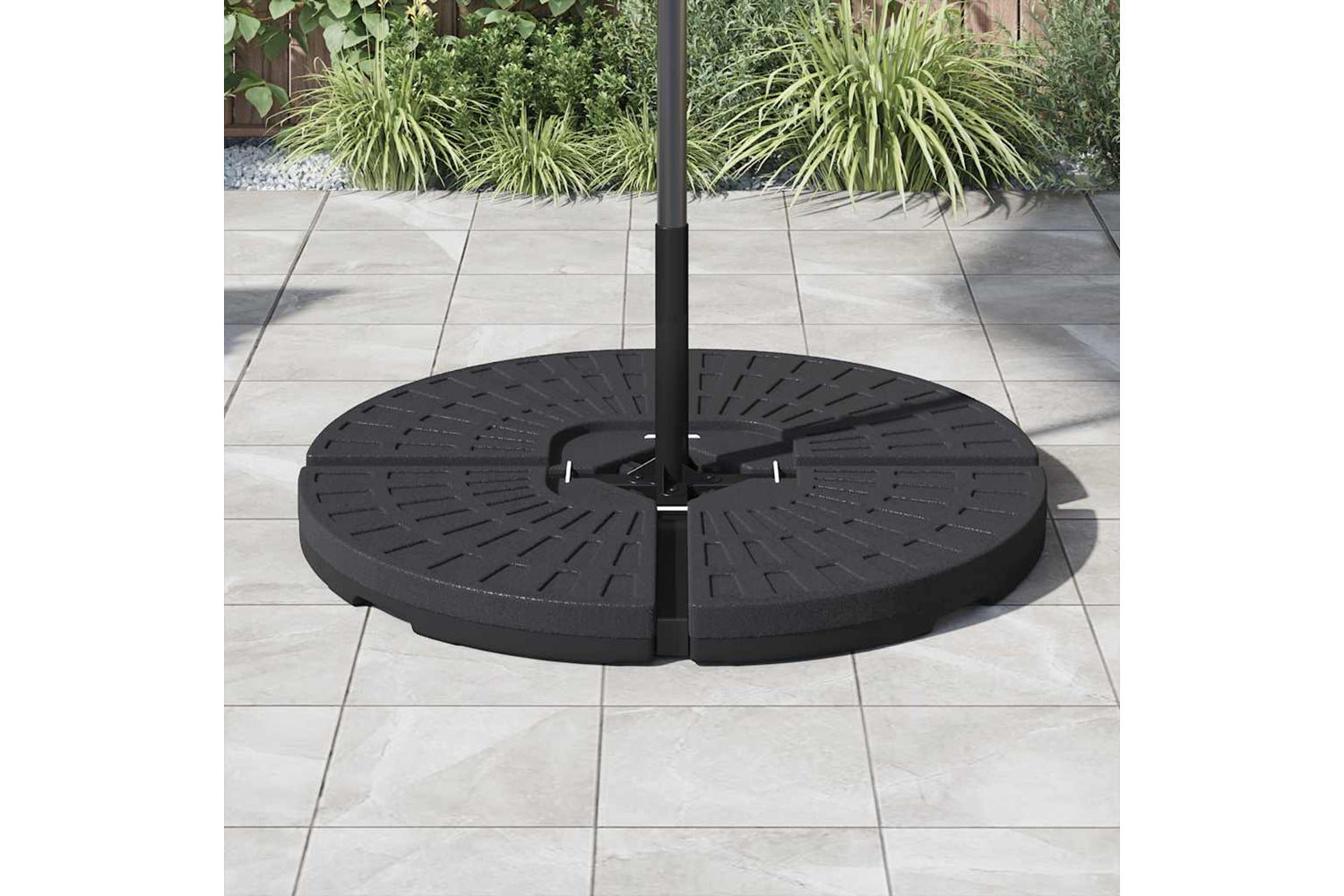 Vidaxl Umbrella Base Fan-shaped 4 Pcs Black-2