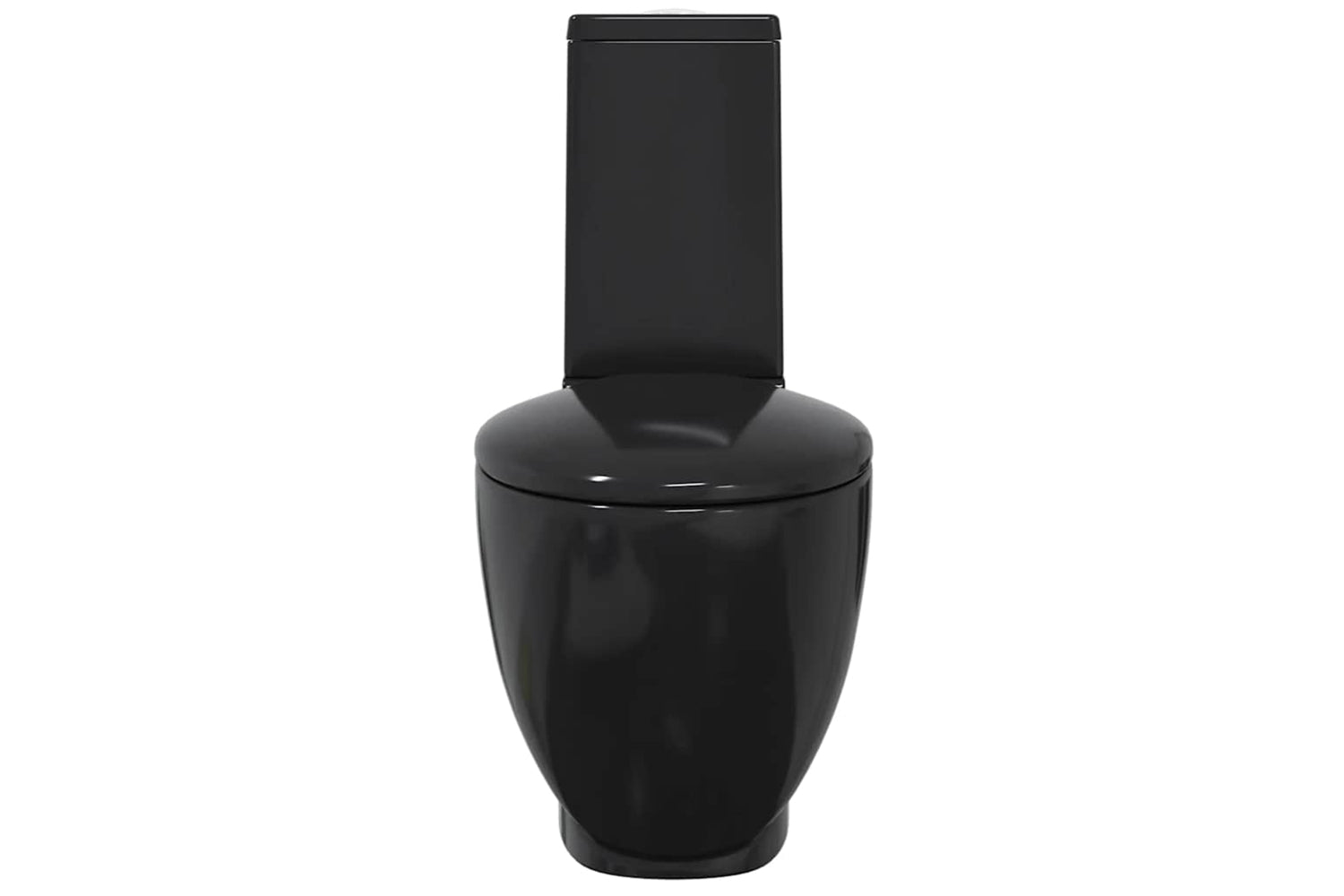 vidaXL 3059889 Bottom Water Flow WC Ceramic Round Toilet | Black-3