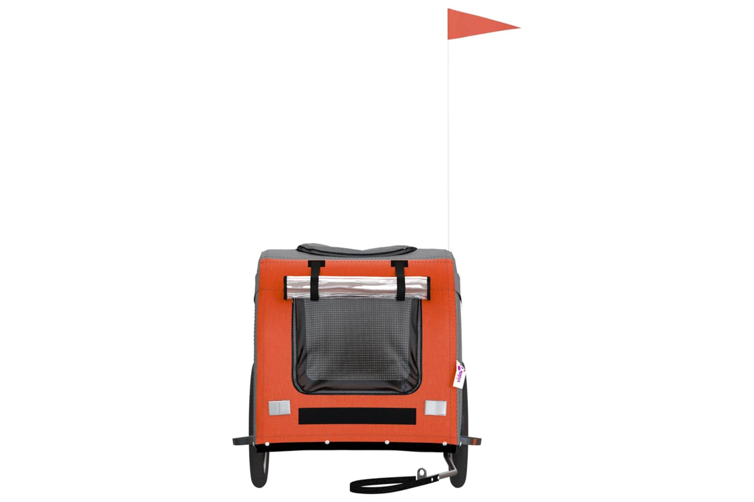 Vidaxl 93837 Pet Bike Trailer Orange And Grey Oxford Fabric&iron-3
