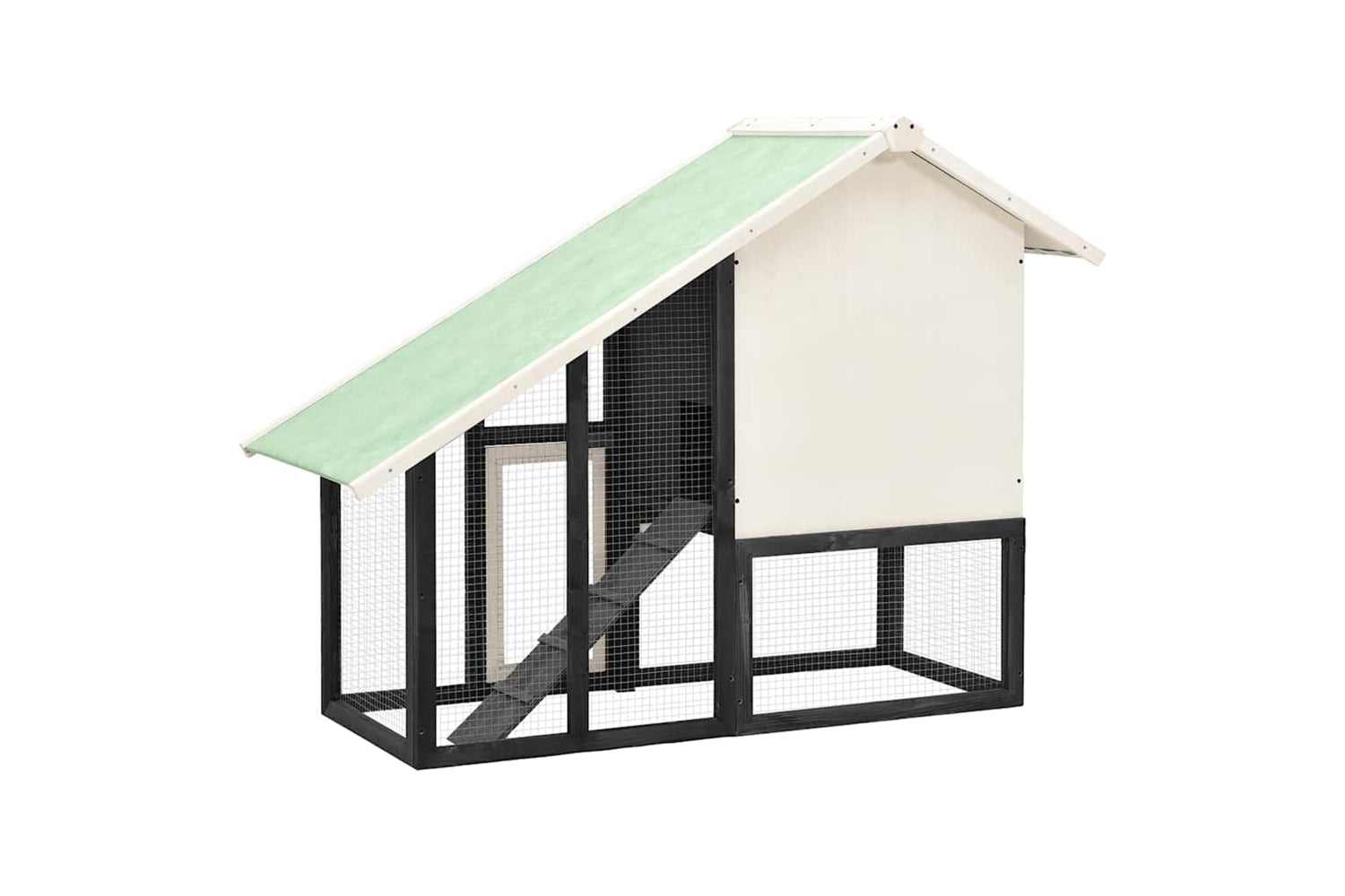 vidaXL 170869 Rabbit Hutch Grey And White 140x63x120cm Solid Firwood-5