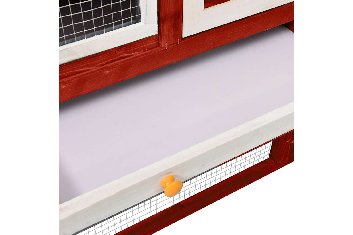 vidaXL 170871 Rabbit Hutch Red And White 140x63x120cm Solid Firwood-9