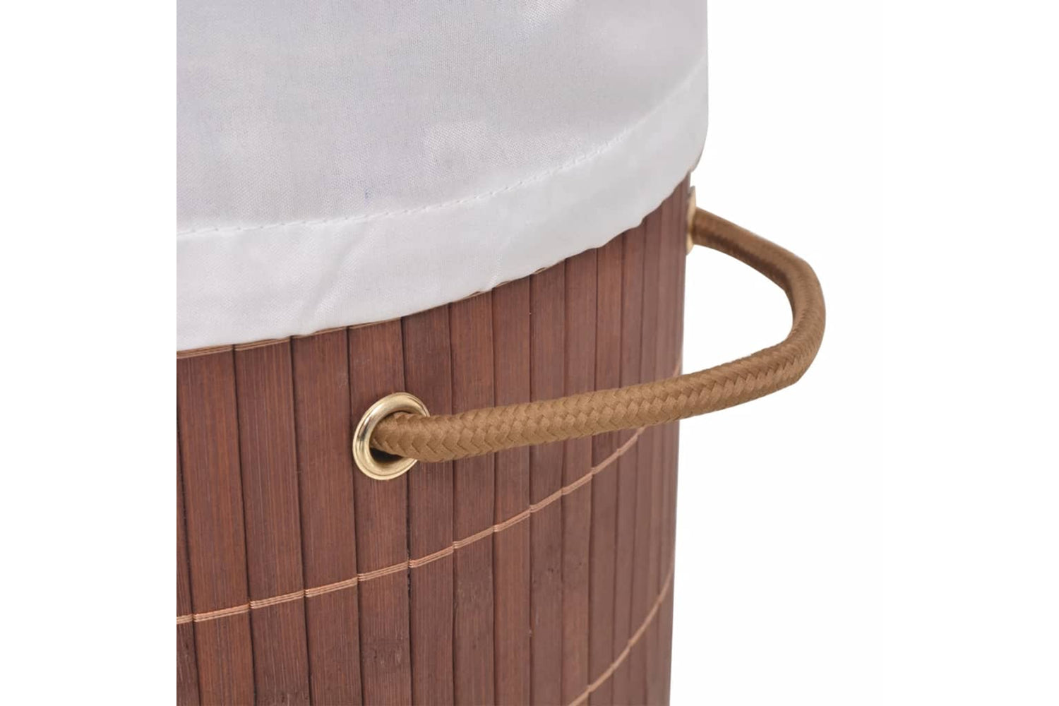 Vidaxl 245580 Bamboo Laundry Bin Oval Brown-4