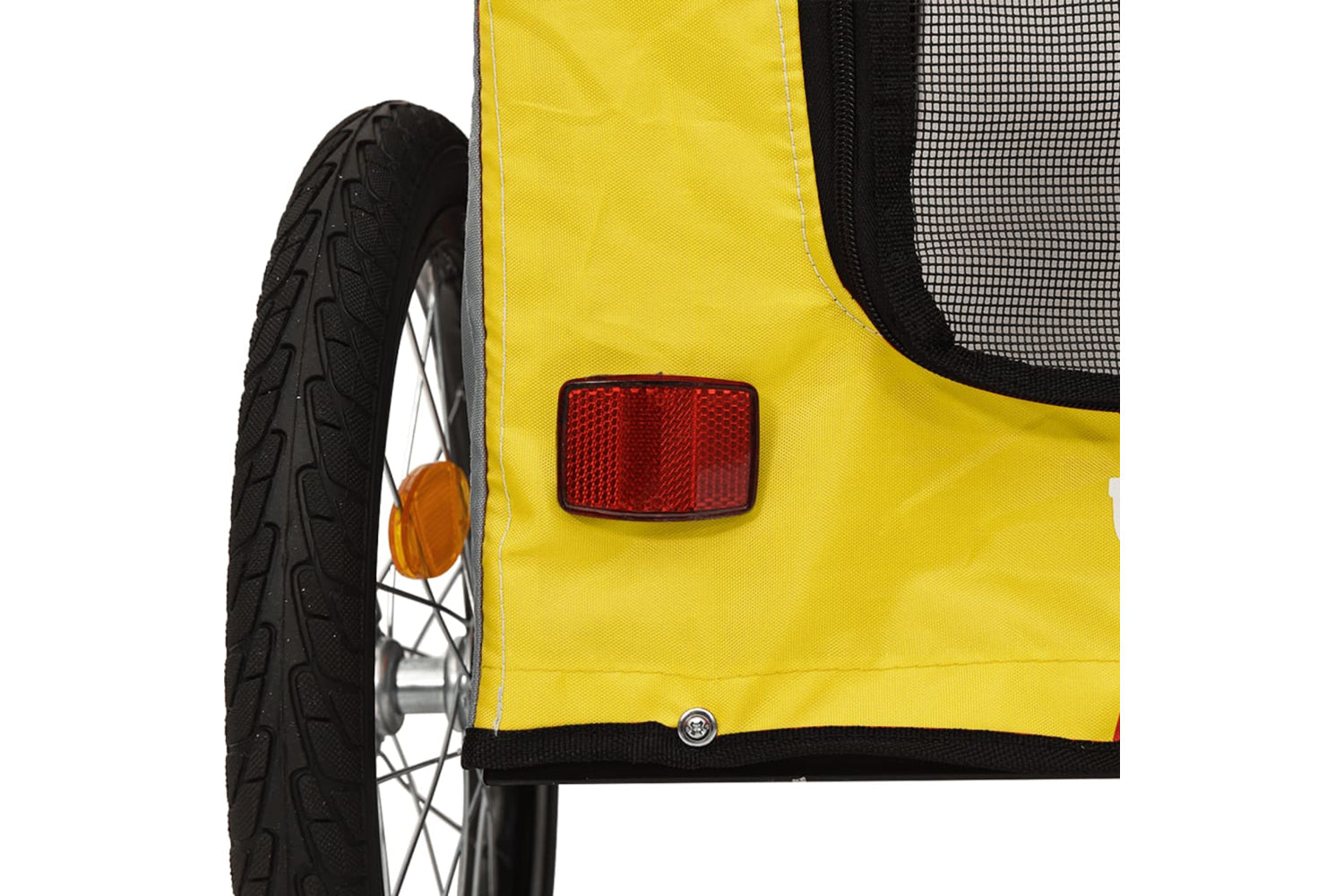 Vidaxl 93840 Pet Bike Trailer Yellow And Grey Oxford Fabric&iron-8
