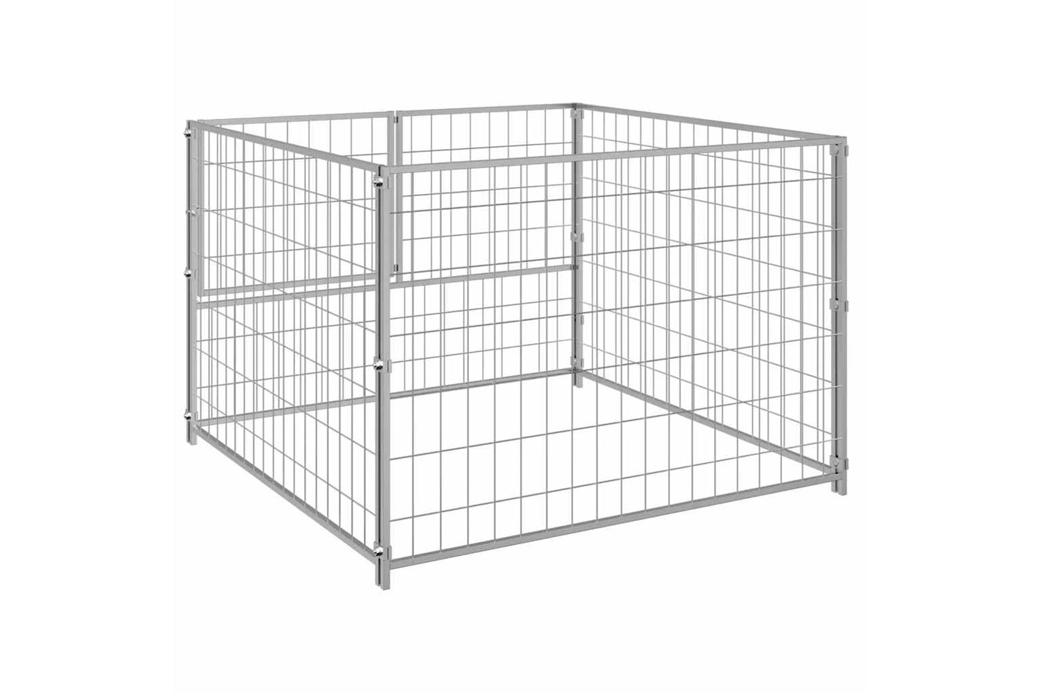Vidaxl Dog Kennel Silver 100x100x70 Cm Steel-5