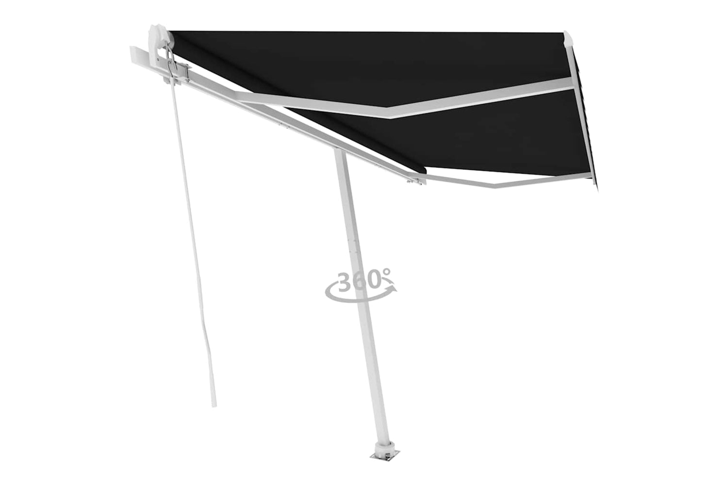 vidaXL 3069619 Freestanding Manual Retractable Awning 400x350cm Anthracite-2