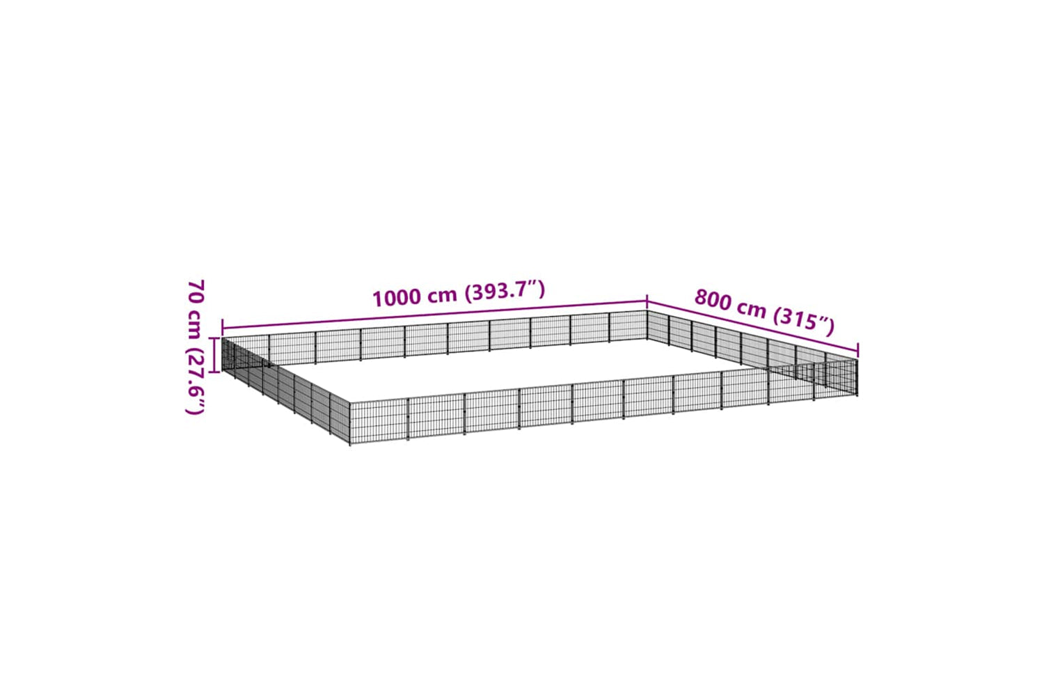 Vidaxl 3082189 Dog Kennel Black 80 M2 Steel-6
